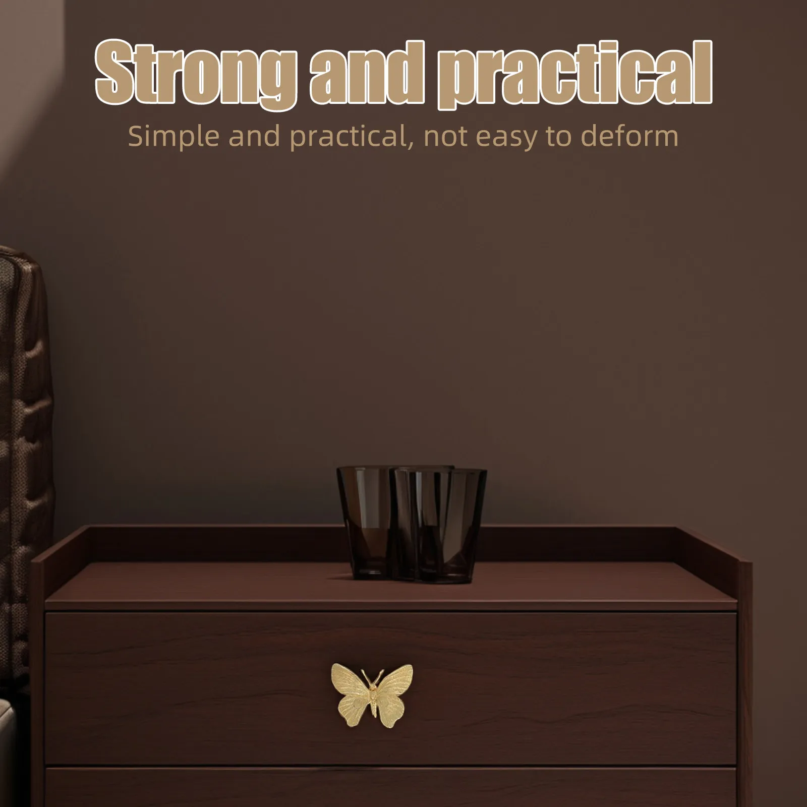 Butterfly Cabinet Handle Brass Decorative Wardrobe Door Knob Animal Style Drawer Pull Furniture Hardware Passage Door Handle