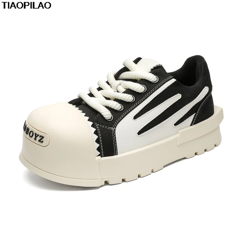 

2025 New Spring And Autumn Designer Women's Sneakers Big Head Casual Platform Men's Sneakers Handmade Couple Unisex Canvas Shoes