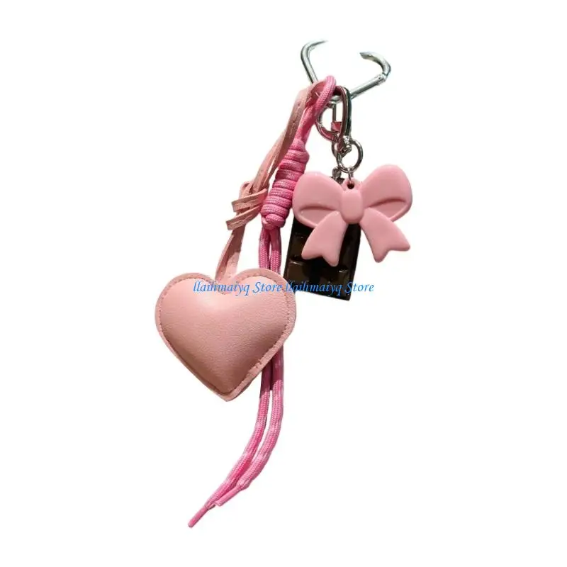 573B Fashion PU Keyring Fashionable Acrylic Ribbon Bag Charm Adds To Your Items