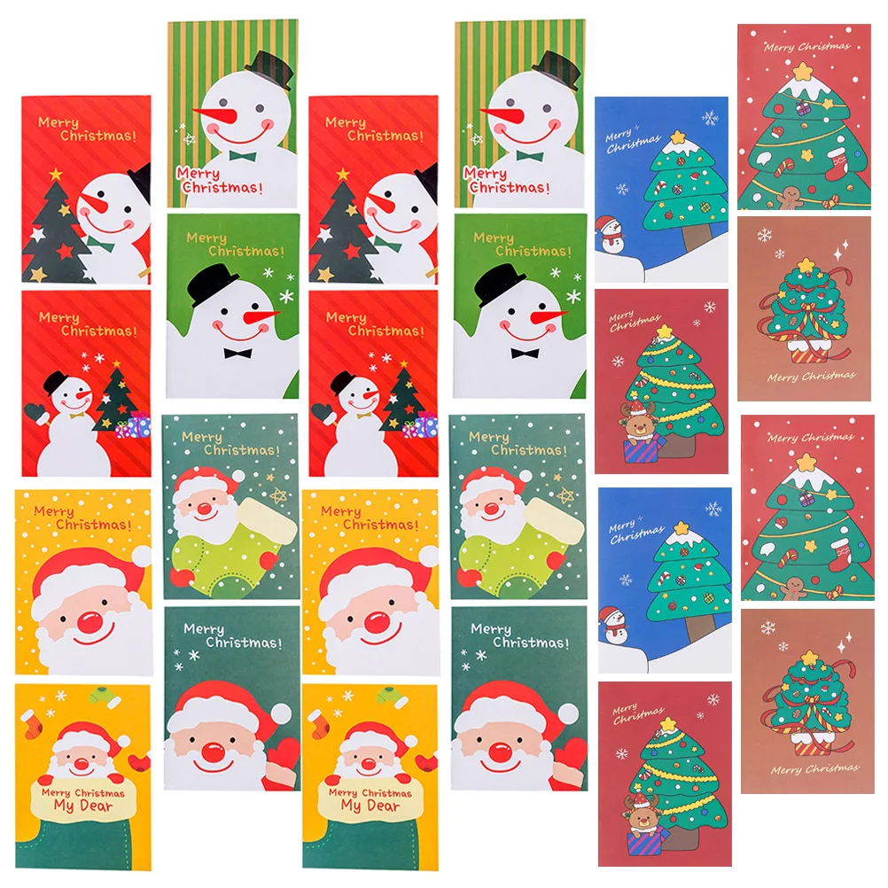 24 Pcs The Notebook Christmas Pocket Xmas Appearance Notepad Cartoon Writing Student