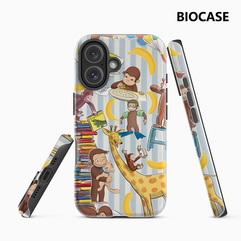 Monkey Fun Doppelschichtige Rückabdeckung für iPhone 18/17/16/15/14/13/12 Pro Max Plus Unverzichtbare Handyhülle Kompatibel mit Mehreren Modellen