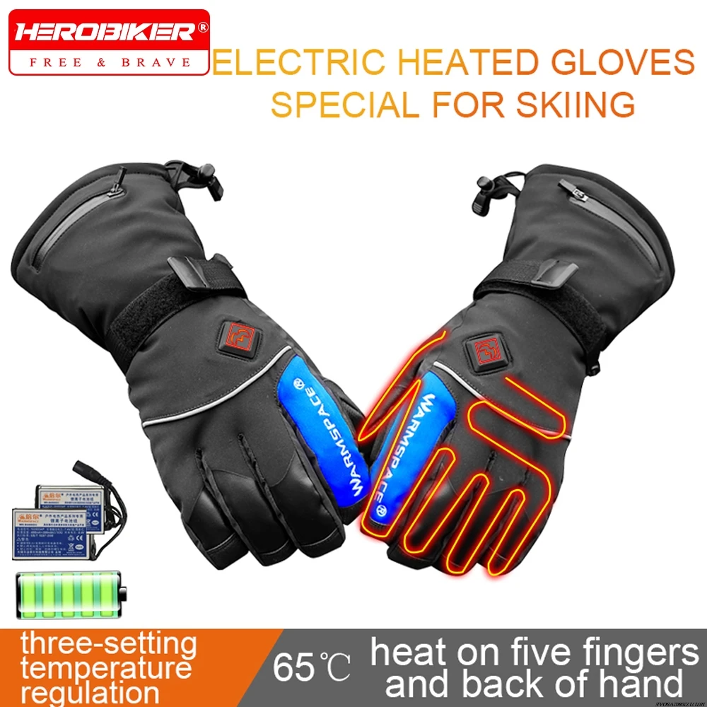 

Winter Motorcycle Heated Gloves Electric Ski Heated Gloves for Men Women Rechargeable Battery Outdoor Bicycle Ski Heating Gloves