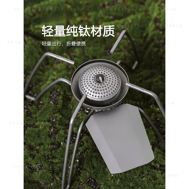 Spider Stove with Micro Regulator,Pure Titanium Portable Camping Gas,Ultralight Folding Burner for Outdoor Cooking,Hiking,Picnic