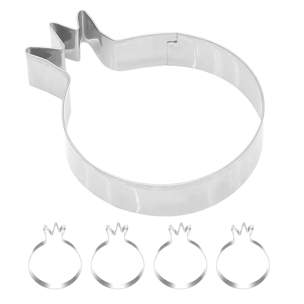 5 قطعة على شكل رمان قاطعة البسكوت الفولاذ المقاوم للصدأ قالب الخبز كعكة البسكويت فندان القاطع المطبخ الحلوى ختم أداة