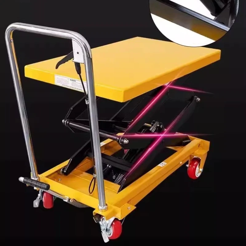

Convenient Effortless Lift Trolley Manual Hydraulic Lift Trolley Operation Outdoor Commercial Furniture Hebebühnenwagen ZY40TC