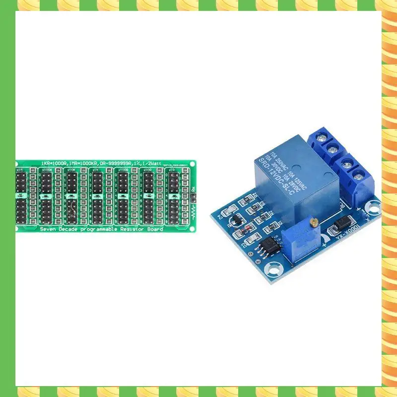 AB53 7 Decade 1R - 9999999R Programmable SMD Resistor With YX-X0001 DC 12V Battery Undervoltage Management Module