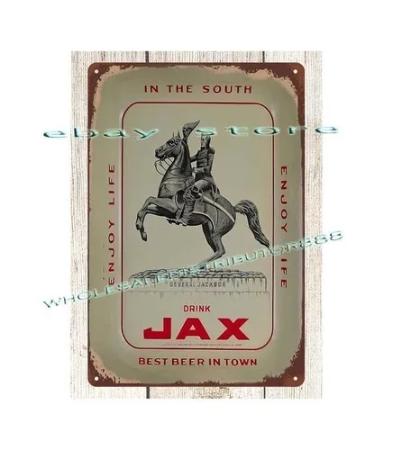 1960s Jax beer Jackson Brewing New Orleans Louisiana General Jackson metal tin