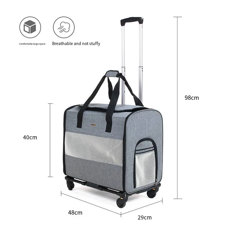 Pet Trolley Bag for Dogs To Go Out Multifunctional Trolley Box for Cats To Carry Around Foldable Pet Cat Bag Space Capsule Bag