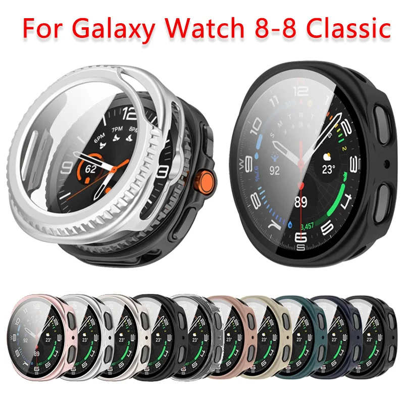 Funda para Samsung Galaxy Watch 8 40mm 44mm 8Classic 46mm cubierta protectora de vidrio templado para PC para Galaxy Watch Ultra 2025 47mm Shell