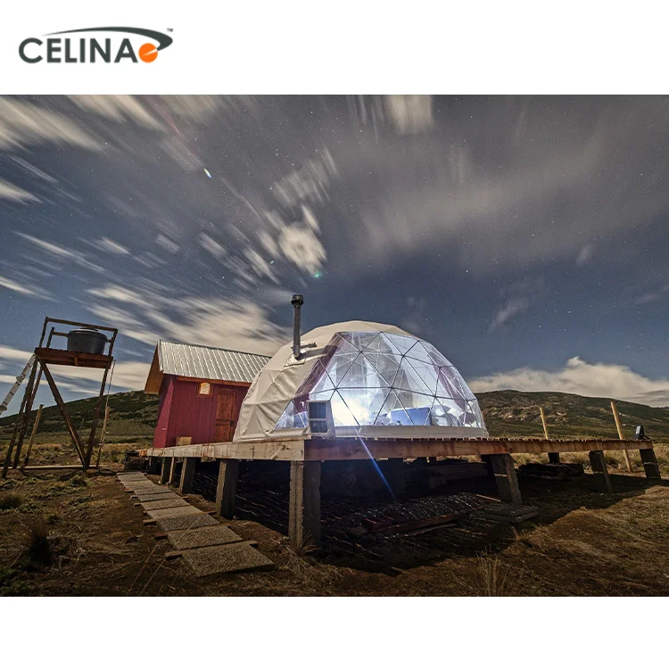 Resort impermeable Igloo Glamping cúpula geodésica casa tienda de tela de PVC de doble revestimiento tienda de cúpula insonorizada