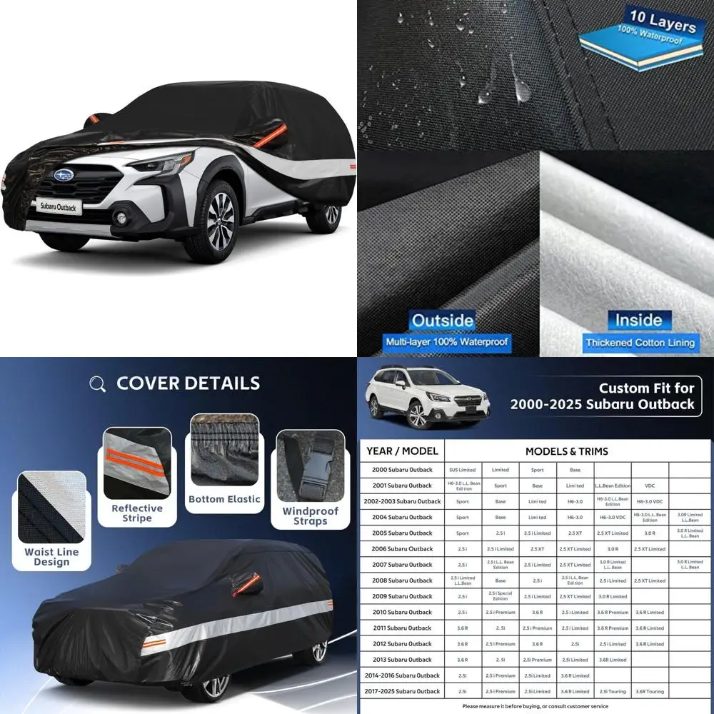 

Custom SUV Car Cover Waterproof All Weather Protection for 1994-2024 Models, Outdoor Full Cover for Sun and Rain