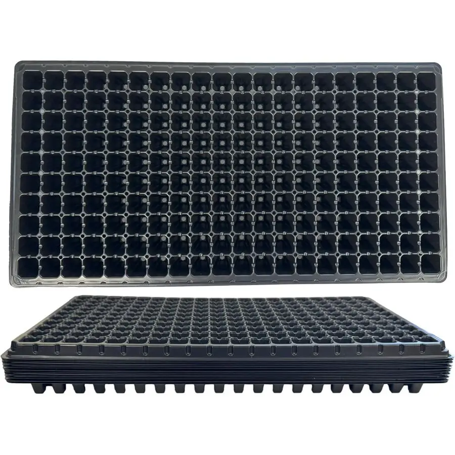 

Cell Seedling Plastic Nursery Trays, 10 Pack, Thick Durable Germination Plug Trays, 2000 Cells Reusable Plant Propagation