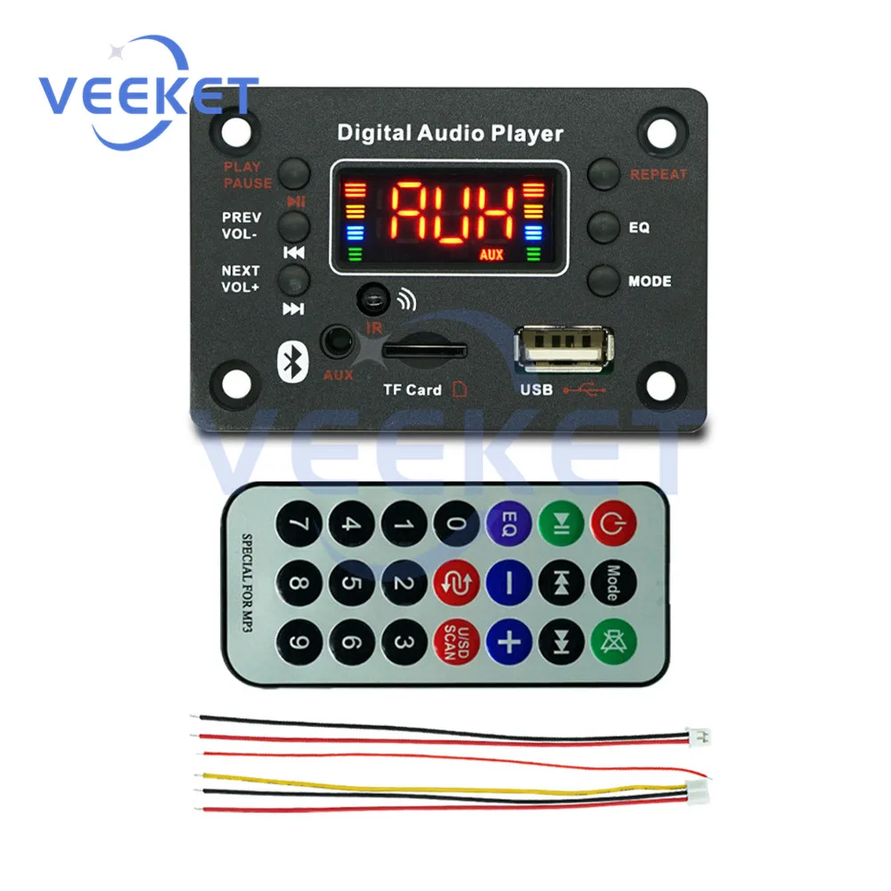 DC7-25V Amplifier Board 2*40W Bluetooth 5.0 Car Mp3 Players Support For Recording and FM USB SD Audio Decode Board