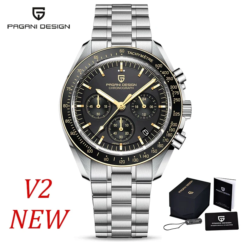 2025 New PAGANI DESIGN Mens Watches Top Brand Luxury Automatic Quartz Chronograph Waterproof Sport Stainless Steel Clock Relogio