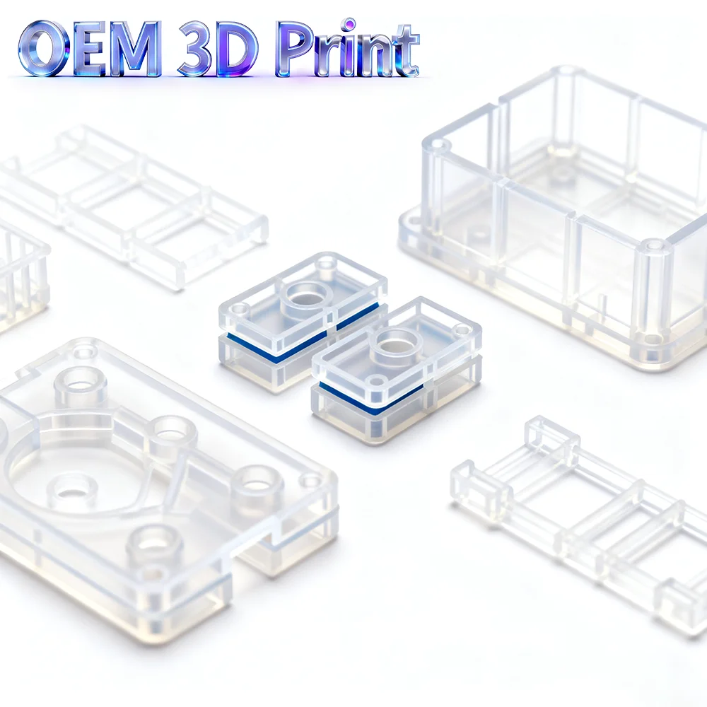 Custom SLA 3D Print Transparent Resin Electronic Enclosure OEM Clear Plastic Prototype Housing 3D Printing Service