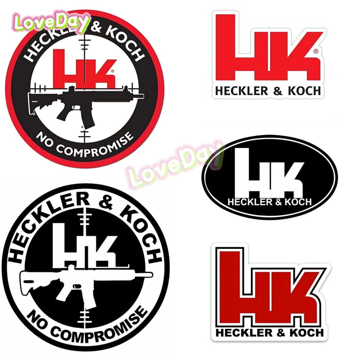 

HK HECKLER & KOCH Logo Vinyl Die-Cut Stickers Outdoor Club Decal Car Stickers