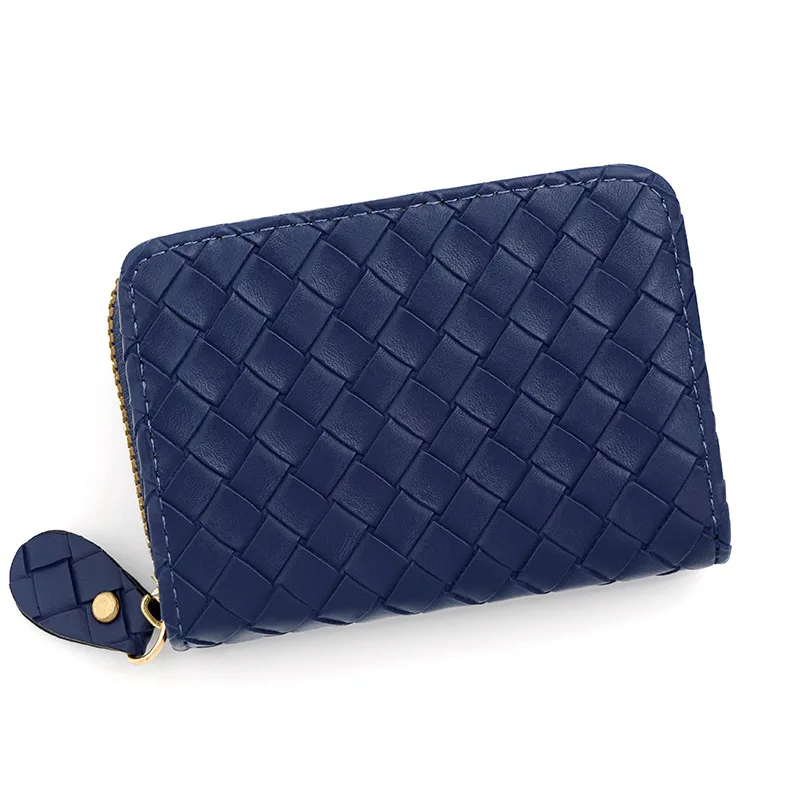 직조 패턴 오르간 지퍼 카드홀더, 휴대용 심플한 스타일, 카드홀더 생일 선물