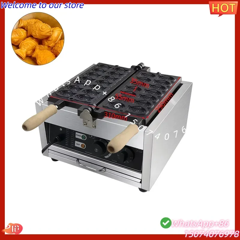 2026 15-Hole High Productivity Mini Pancake Baker 180° Flip Takoyaki Fish Ball Maker Machine for Waffle Muffin Making New for