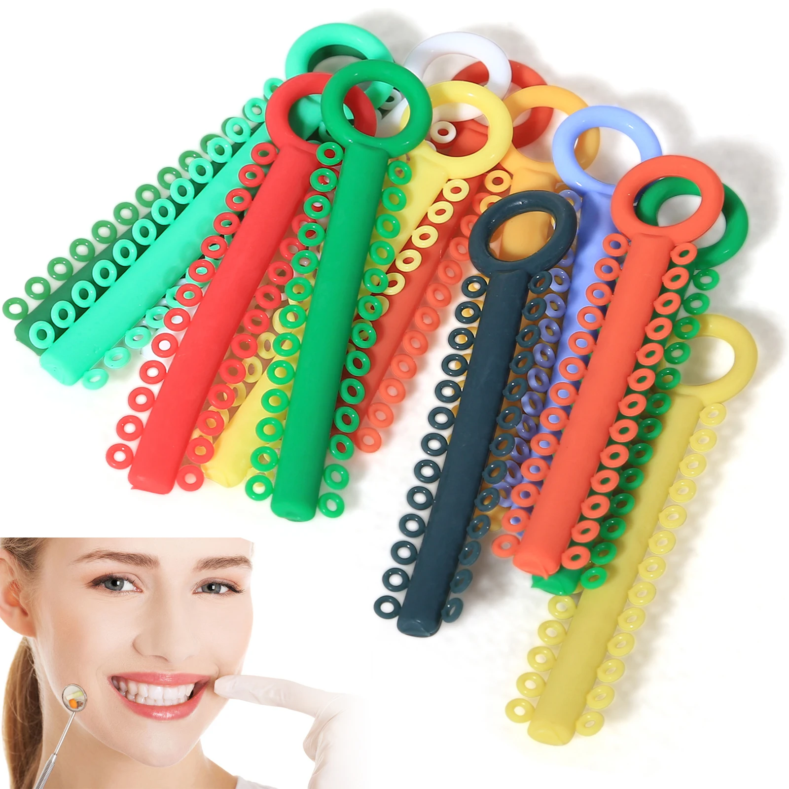 1040pcs Mix Colors Dental Orthodontic Ligature Ties Braces Elastomeric Rubber Bands Multi Colors