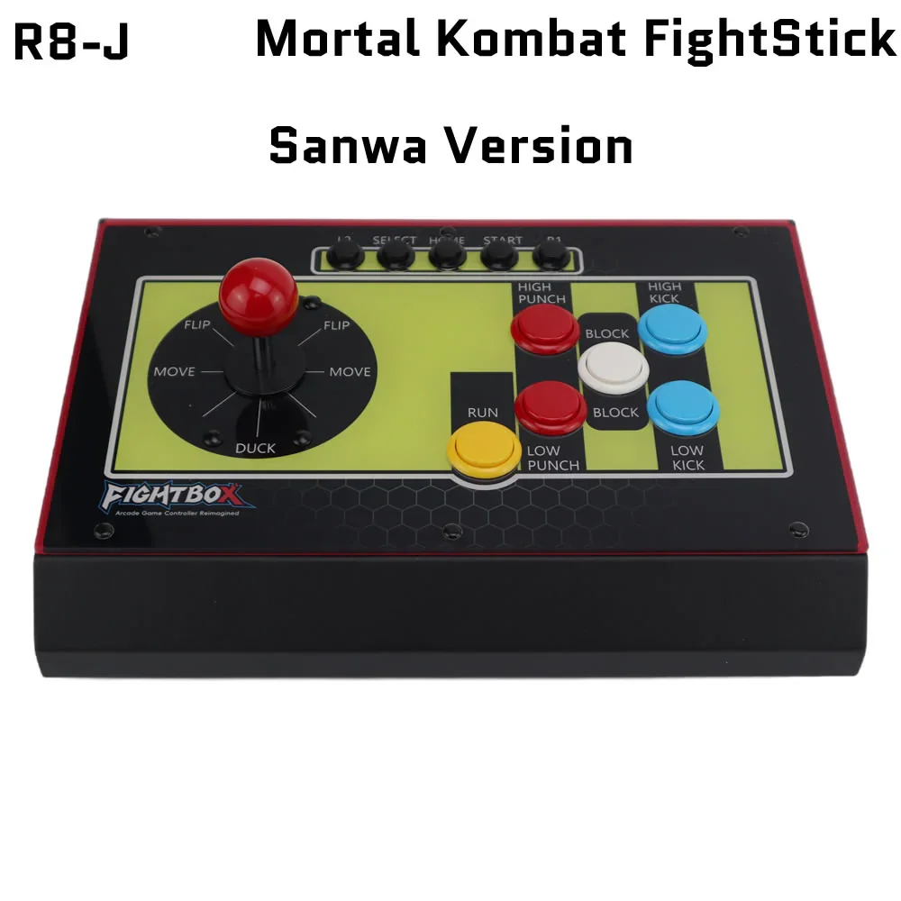 FightBox R8-J Hitbox Style Sanwa Button and 8-Way Joystick Arcade Game Controller RP2040 Advanced Board Inside For PC/PS4/Switch
