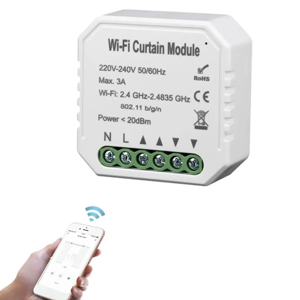

16A WiFi RF Smart Curtain Module Switch for Electric Roller Shutter Motor Wireless Remote Control Work for Alexa Google Home
