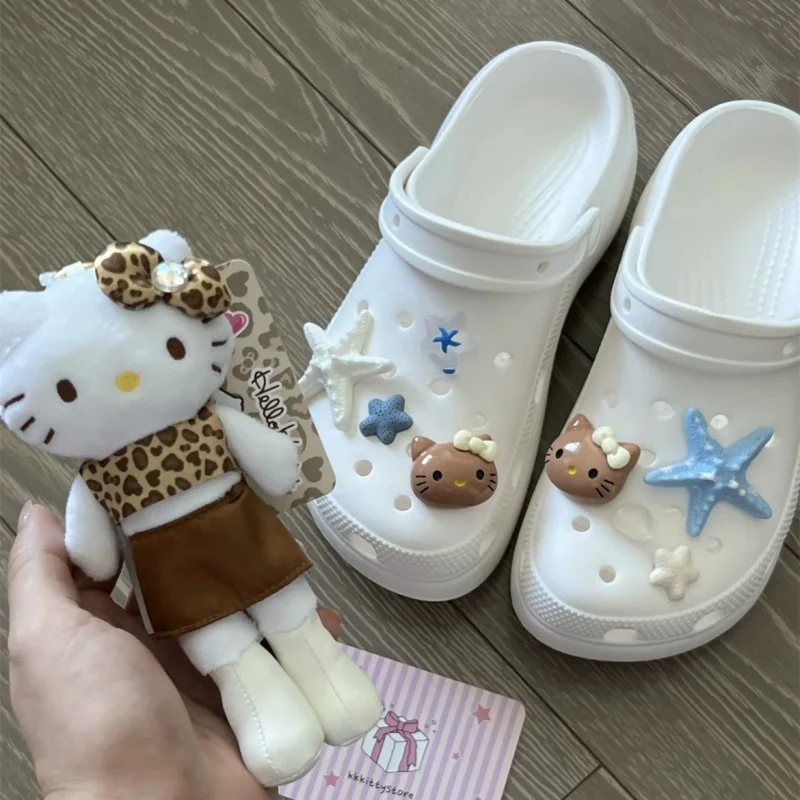 New Summer Hell Kitty Shoes Charms Jibbitz Artificial Starfish Shell DIY Detachable Vacation Decorations For Sandals Party Gifts