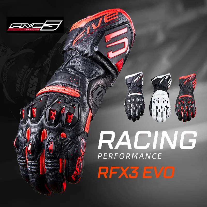 France FIVE RFX3 EVO Motocycle Gloves CE Certification RACING Cowhide Hard Knuckle Touchscreen Glove Breathable Men Guantes Moto