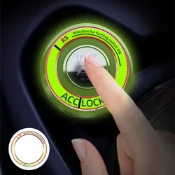 Car Luminous One Click Start Decorative Ring Interior Button Sticker Ignition Switch Protective Cover Fluorescent Keyring