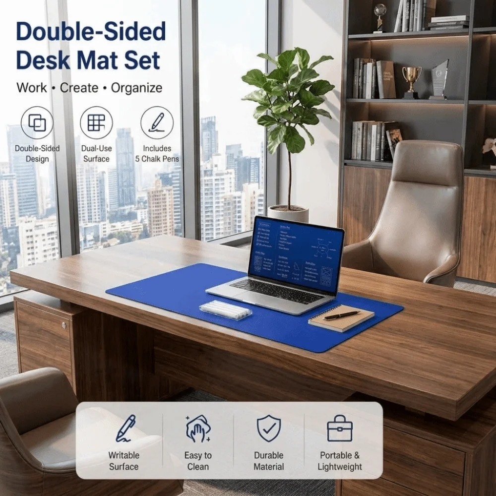 Dust-proof Erasable Double-Sided Desk Mat Reusable Double Sided Writing Desk Pad PU Leather Portable Drawing Table Mat Drawing