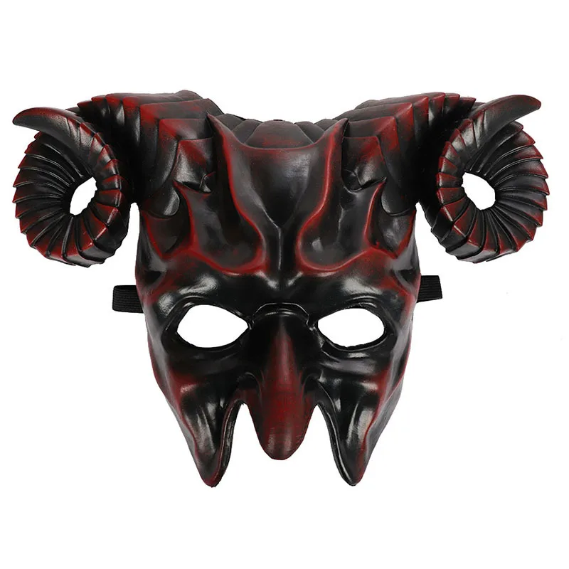 Halloween Party Headwear Cosplay Horror 3D Mask Bull Horn Mask Props Stage Show Accessories Performance Makeup Party