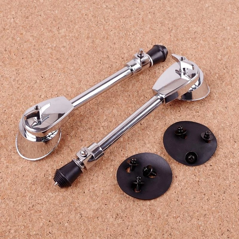 2 Pieces Bass Drum Spurs Stable Anti-Rust 360 Degree Adjustable Stand Legs Feet DIY Musical Percussion Instrument Durable