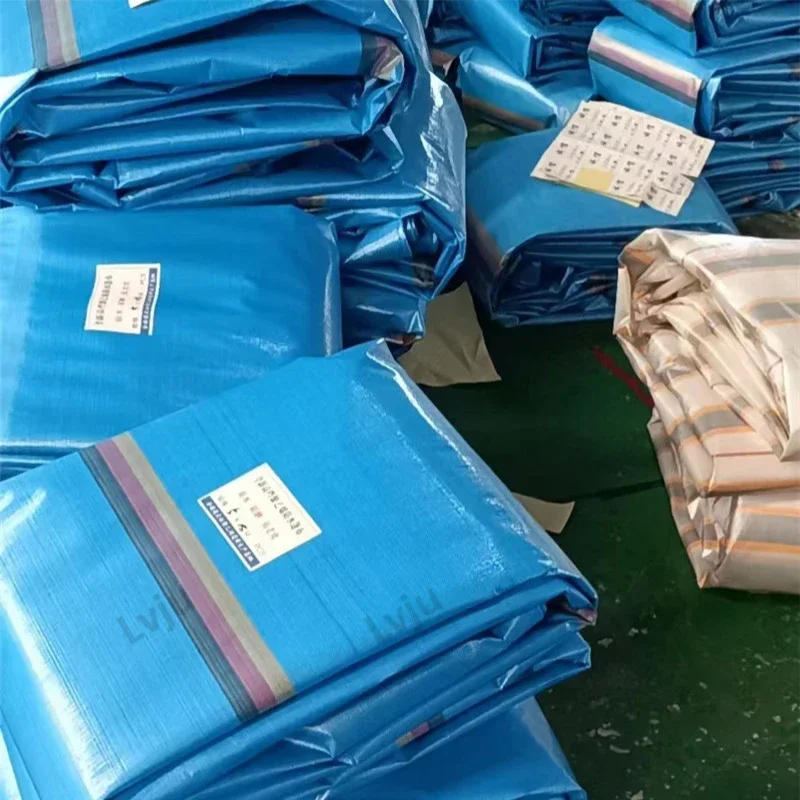 【From China】Lvju Manufacturers Stripe Tent Material Pe Tarpaulin With Eyelets Pe Tarpaulin 5x8m