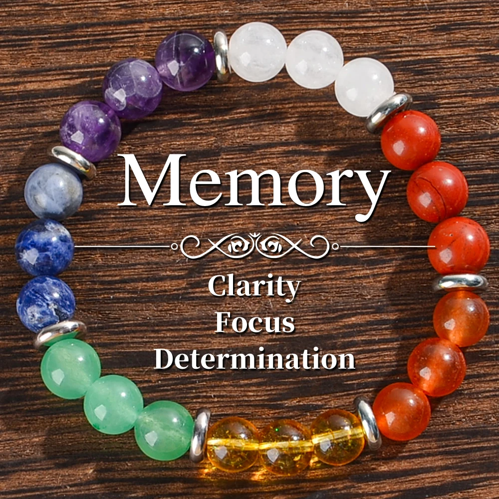 Enhanced Memory Crystal Bracelet - Helps with Clarity, Focus, and Determination, Crystal Jewelry for Mental Health