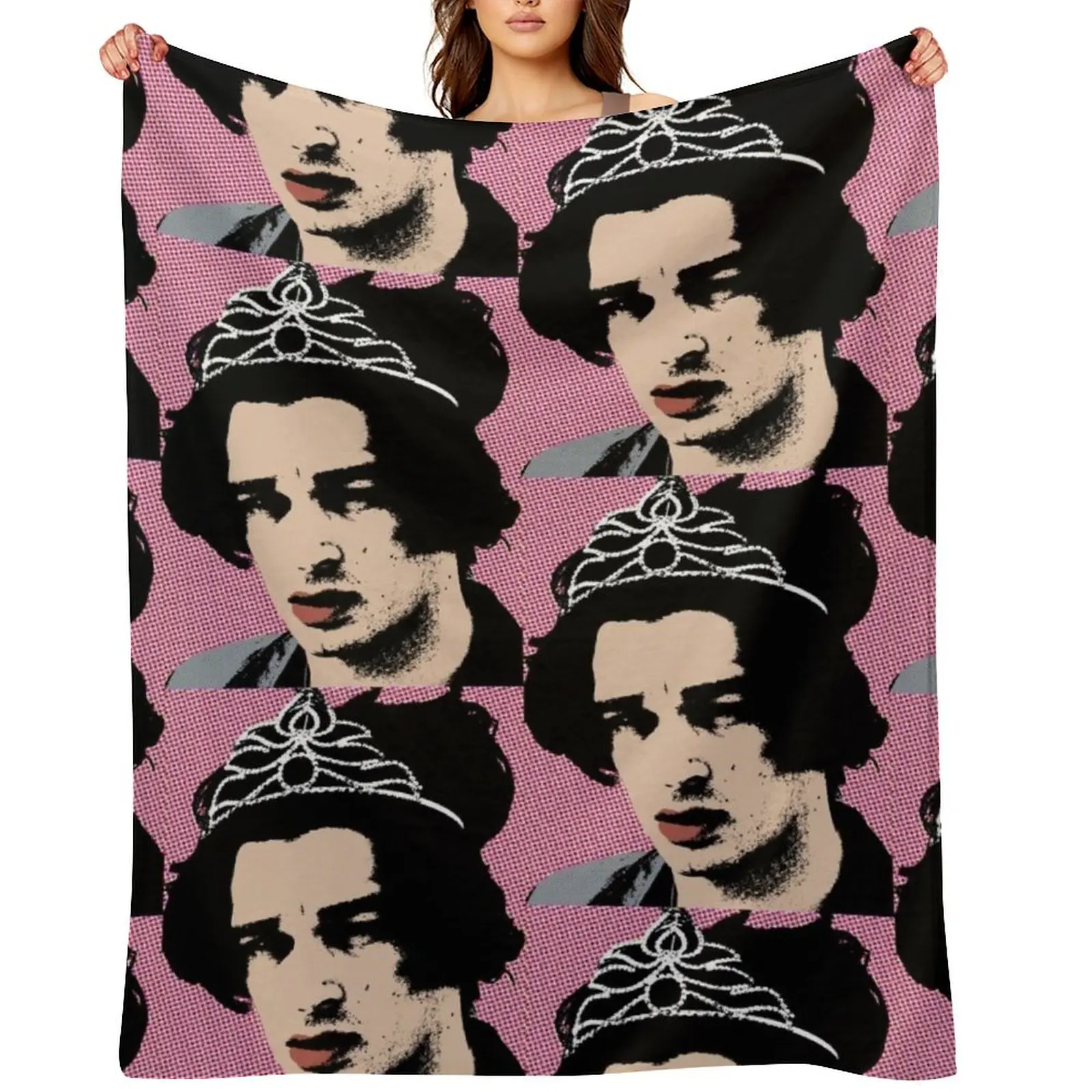 

Matt Healy style pop art Throw Blanket Decoratives Luxury Designer Thermals For Travel Flannel Fabric Blankets