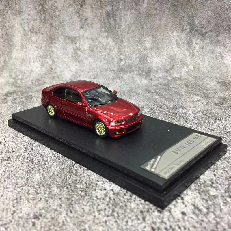 1:64 BMW BMW E46 M3 สีแดงจําลองแบบคงที่จอแสดงผลรถ,คอลเลกชันผู้ใหญ่ตกแต่งตกแต่งห้องเด็กของขวัญ