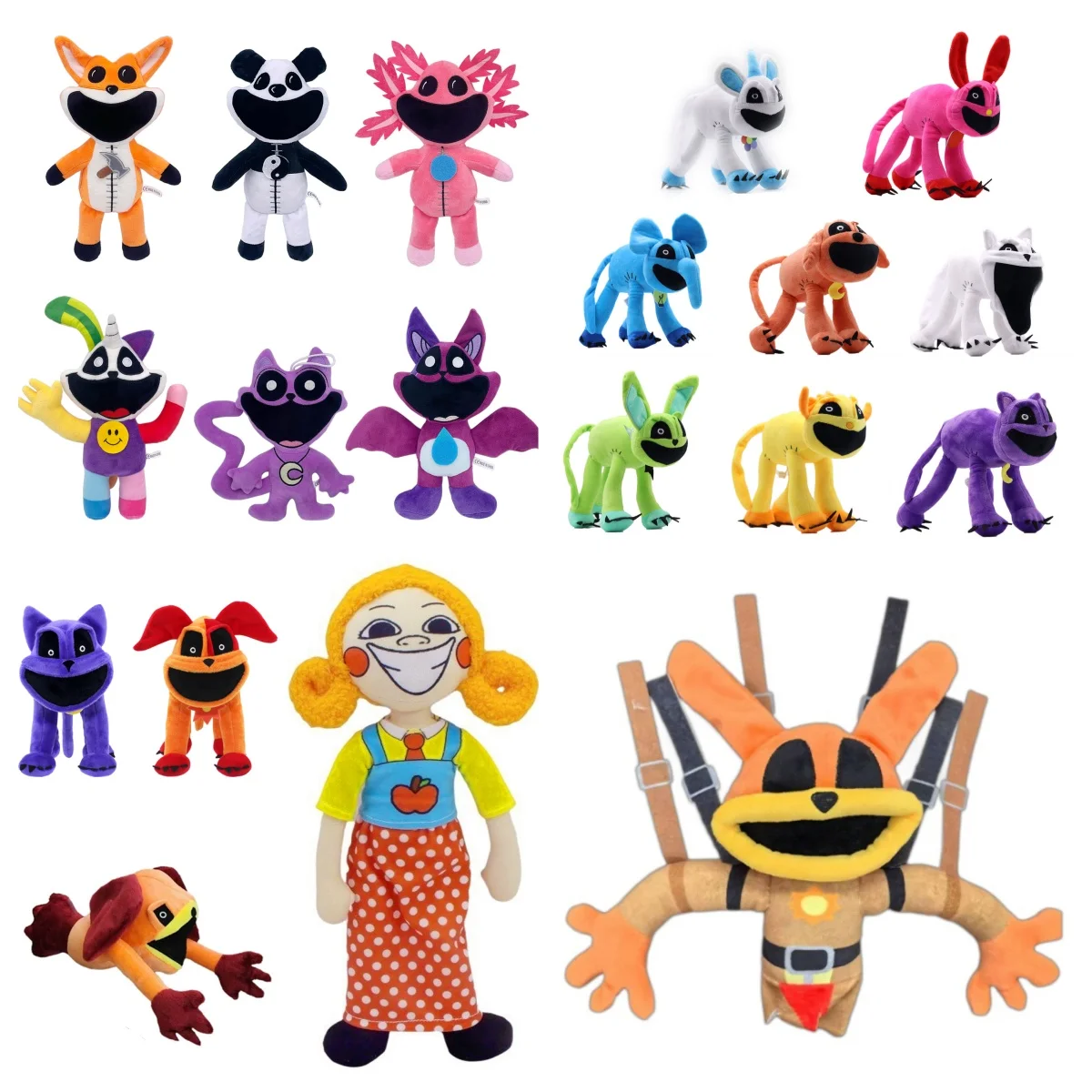 Smiling Cartoon Plush Toy Dolls Collection Cute Animal  Soft Pillow Dog Day Birthday Christmas Gift Kids Home Decoration