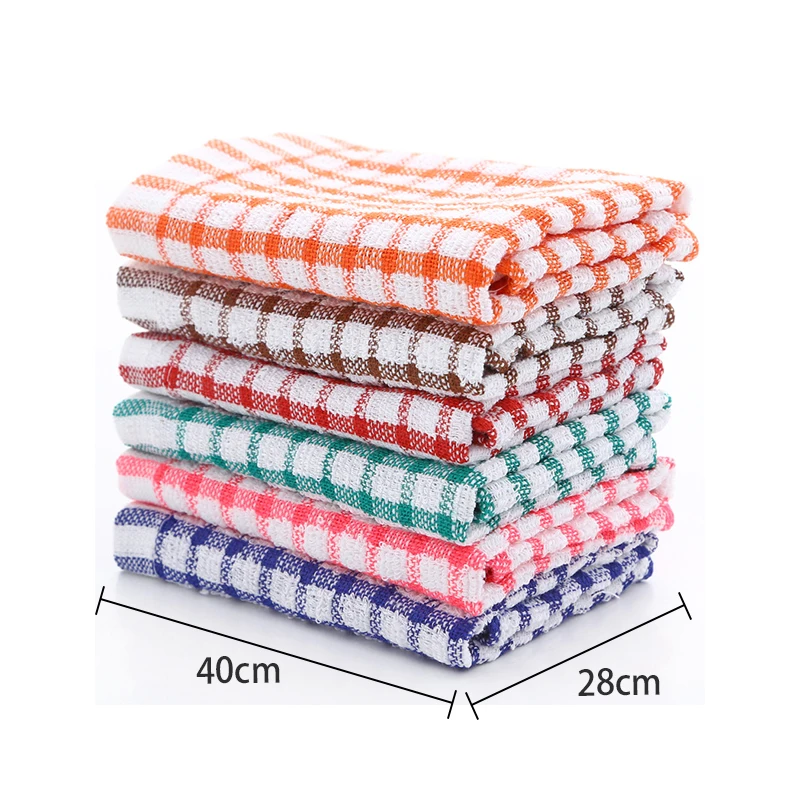 Kitchen Towel Tea Towel Dish Cloth Absorbent Cotton Jacquard Plaid Towel