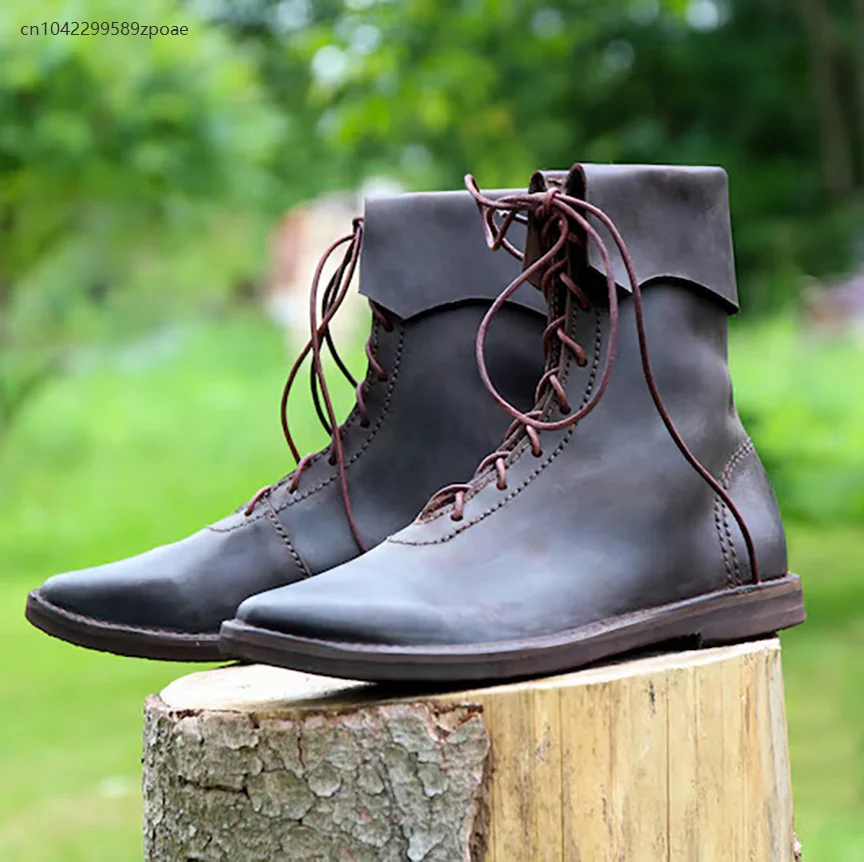 2025 New Europe And The United States Men's Shoes Trend Medieval Renaissance Role-playing Plus Size Men's Boots