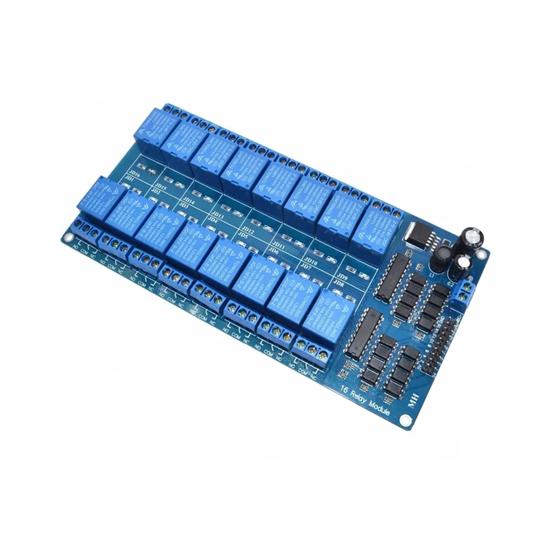 16-way relay 5V, 12V and 24V optocoupler isolation low-level trigger PLC control board multi-way relay module