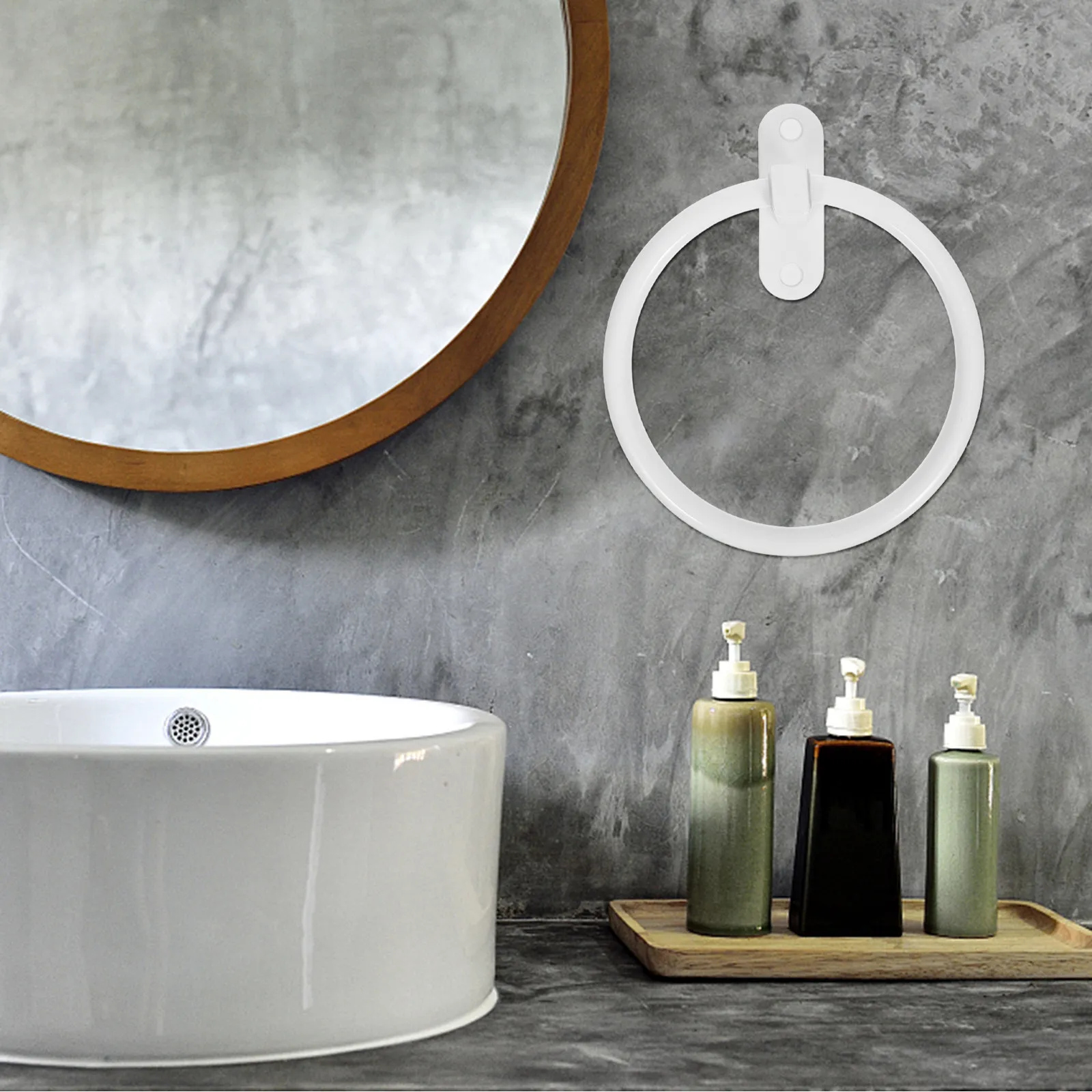 

Кольцо для полотенец в ванную комнату, белое, круглое, современное, минималистичное, алюминиевое, настенное, без сверления, на клейкой основе, держатель для полотенец для ванной.