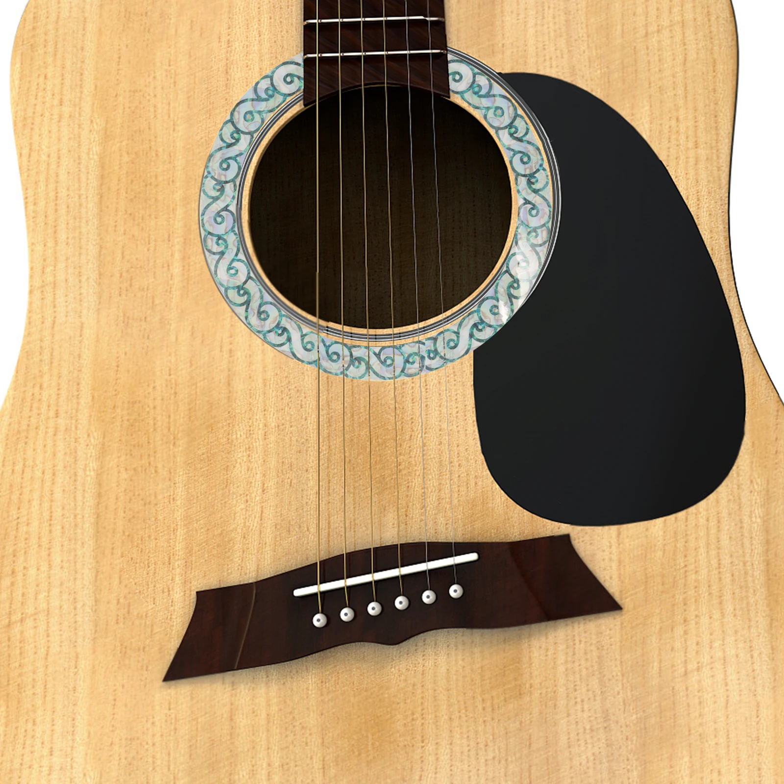 

2 Pcs Guitar Sound Hole Sticker Decoration Soundhole Decal Roses Rosette Inlay Stickers Pvc Acoustic Decals