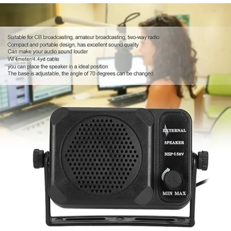 NSP-150V External Speaker 2‑Way Mini Car Radio Speaker CB HF VHF UHF Transceiver for Yaesu Kenwood Icom Anytone Car Mobile Radio