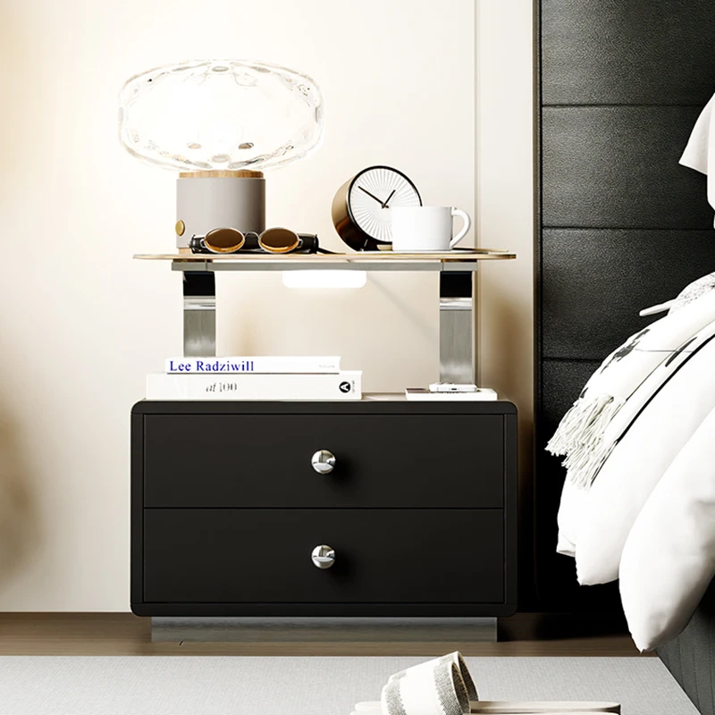 

Luxury Modern Bedside Table With Drawers Metal Italian Minimalist Nightstands Premium Nordic Table De Chevet Chambre Furniture