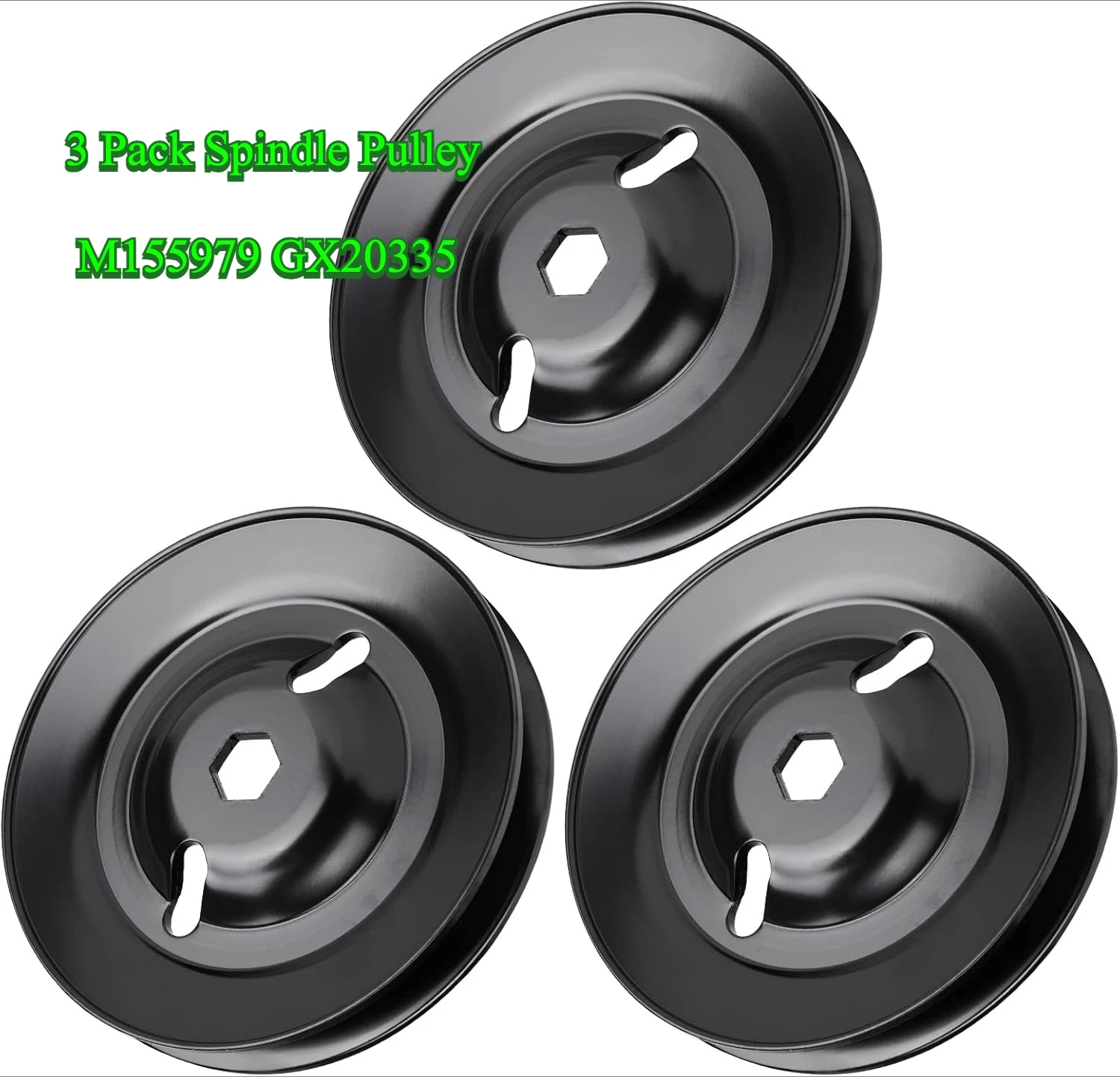 

Комплект из 3 шпиндельных шкивов для газонокосилок M155979 GX20335, J/D 48" Deck L120 L130 LA130 LA140 S240 X140 Z245 Z255 Z355E