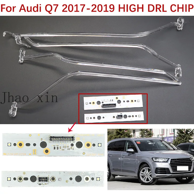 White For Audi Q7 SQ7 4M 17-2019 HIGH Angel Eye Circuit Board Car Headlight DRL CHIP Lamp Tube Ballast Module Light Guide Strip