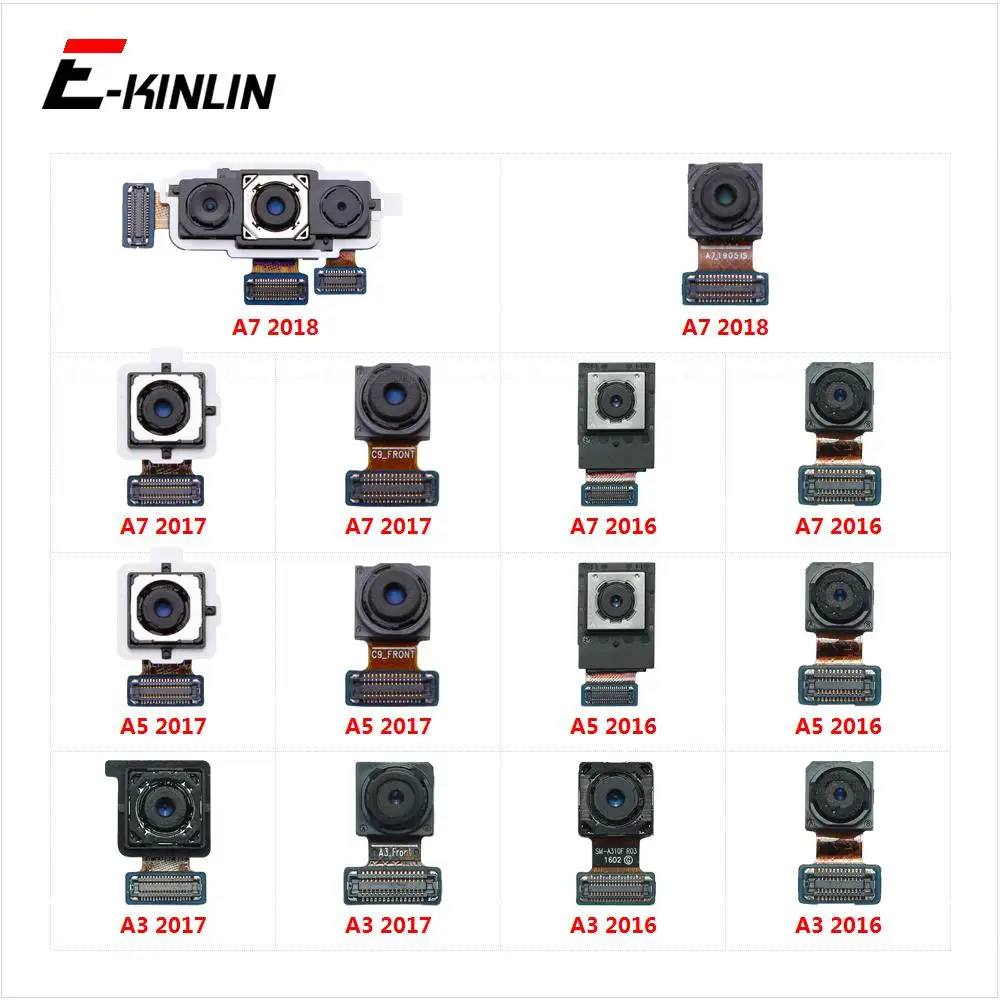 Back Rear Main Camera For Samsung Galaxy A3 A5 A7 2018 2017 2016 Front Selfie Camera Flex Cable Repair Parts