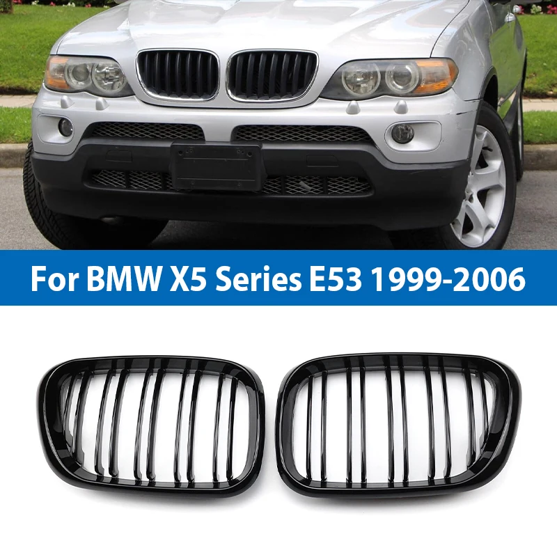 

Для BMW X5 серии E53 Pre-LCI 1999-2006 гг. Автомобильная передняя решетка почек, глянцевый черный верхний бампер, решетка с оленями, автомобильные аксессуары