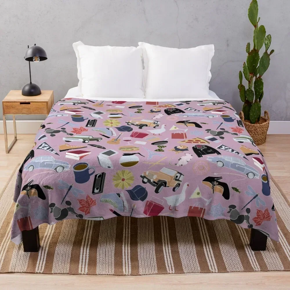 

Stars Hollow Small Collage Throw Blanket Travel Size Cozy Blanket for Plane Train
