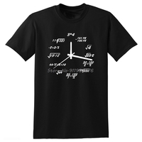 Math Clock t-shirt Man Cotton Top Quality Awesome Design Tees Printing Men Tshirt o-neck Comfortable Fabric Math T Shirts