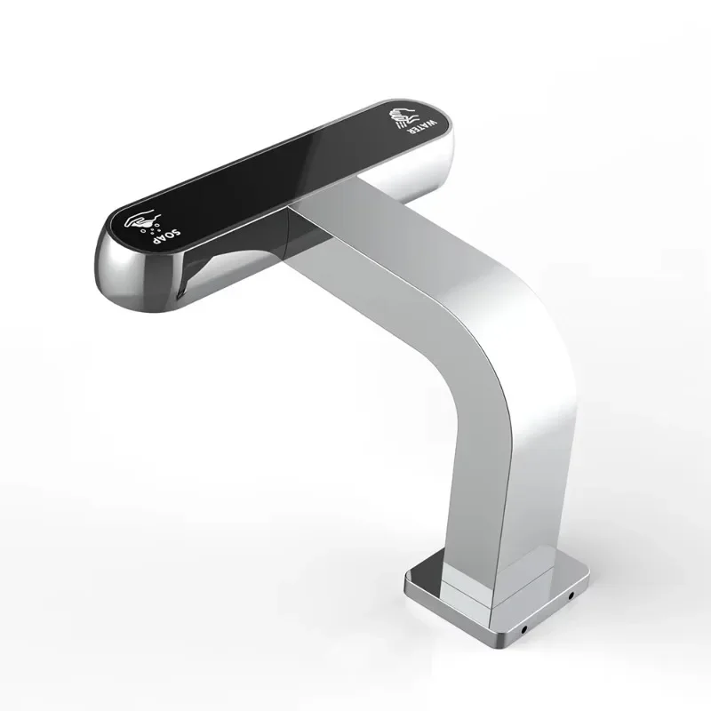 

Горячая распродажа: Сенсорный смеситель 2-в-1 с дозатором мыла, автоматический латунный кран для раковины для ванной комнаты отеля